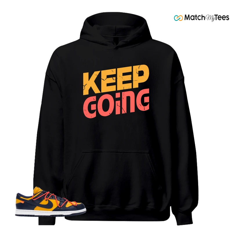 NIKE DUNK LOW OFF-WHITE UNIVERSITY GOLD SNEAKER Matching Tees hoodie