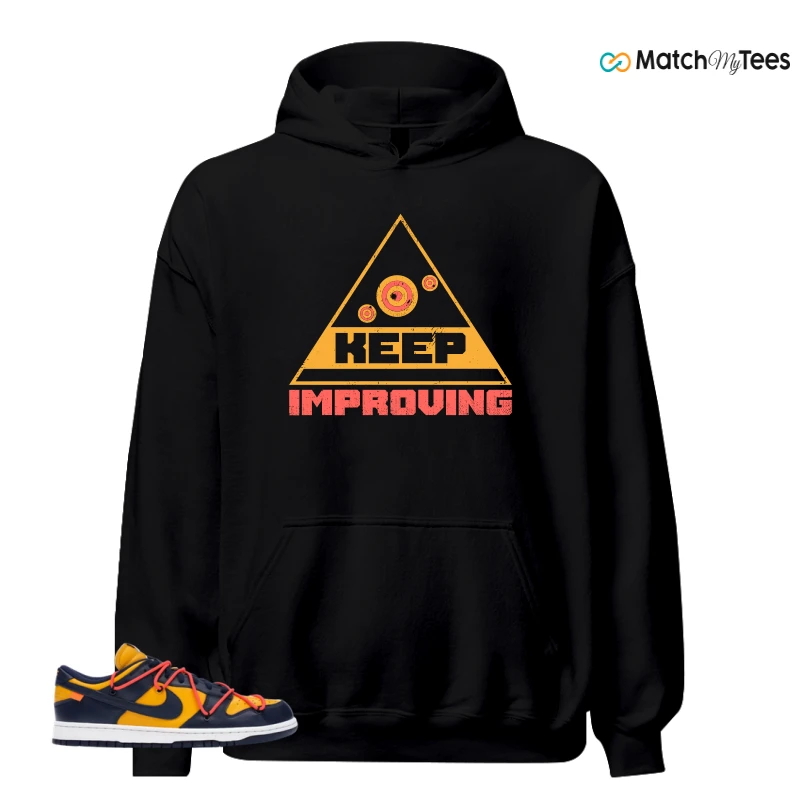 NIKE DUNK LOW OFF-WHITE UNIVERSITY GOLD SNEAKER Matching Tees hoodie