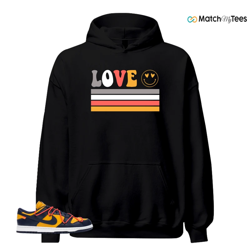 NIKE DUNK LOW OFF-WHITE UNIVERSITY GOLD SNEAKER Matching Tees hoodie