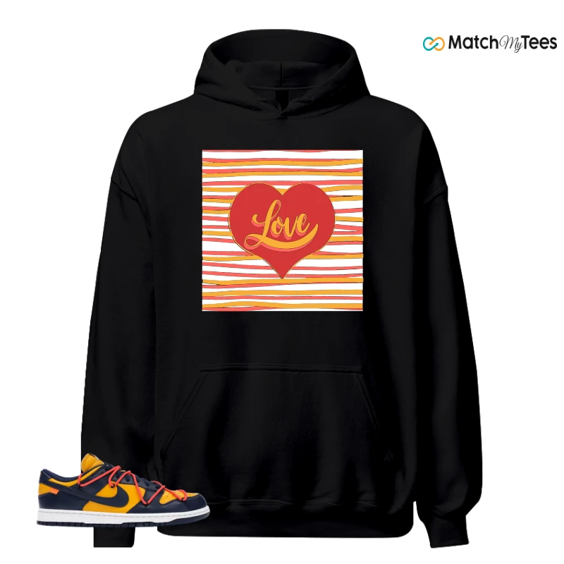 NIKE DUNK LOW OFF-WHITE UNIVERSITY GOLD SNEAKER Matching Tees hoodie