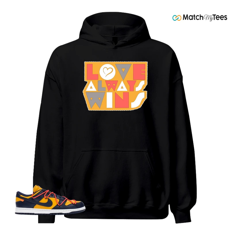NIKE DUNK LOW OFF-WHITE UNIVERSITY GOLD SNEAKER Matching Tees hoodie