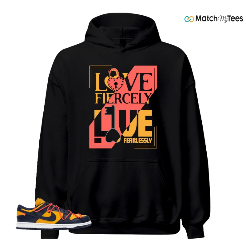 NIKE DUNK LOW OFF-WHITE UNIVERSITY GOLD SNEAKER Matching Tees hoodie