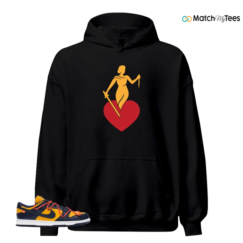 NIKE DUNK LOW OFF-WHITE UNIVERSITY GOLD SNEAKER Matching Tees hoodie