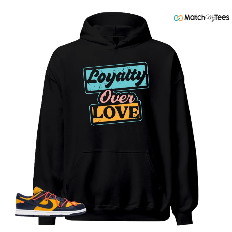 NIKE DUNK LOW OFF-WHITE UNIVERSITY GOLD SNEAKER Matching Tees hoodie
