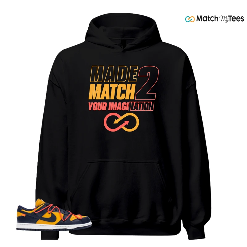 NIKE DUNK LOW OFF-WHITE UNIVERSITY GOLD SNEAKER Matching Tees hoodie