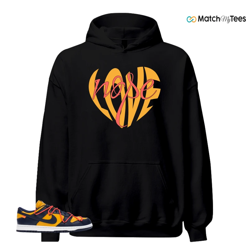 NIKE DUNK LOW OFF-WHITE UNIVERSITY GOLD SNEAKER Matching Tees hoodie