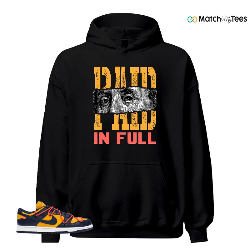 NIKE DUNK LOW OFF-WHITE UNIVERSITY GOLD SNEAKER Matching Tees hoodie