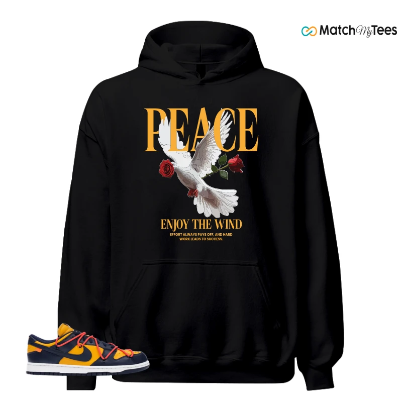 NIKE DUNK LOW OFF-WHITE UNIVERSITY GOLD SNEAKER Matching Tees hoodie