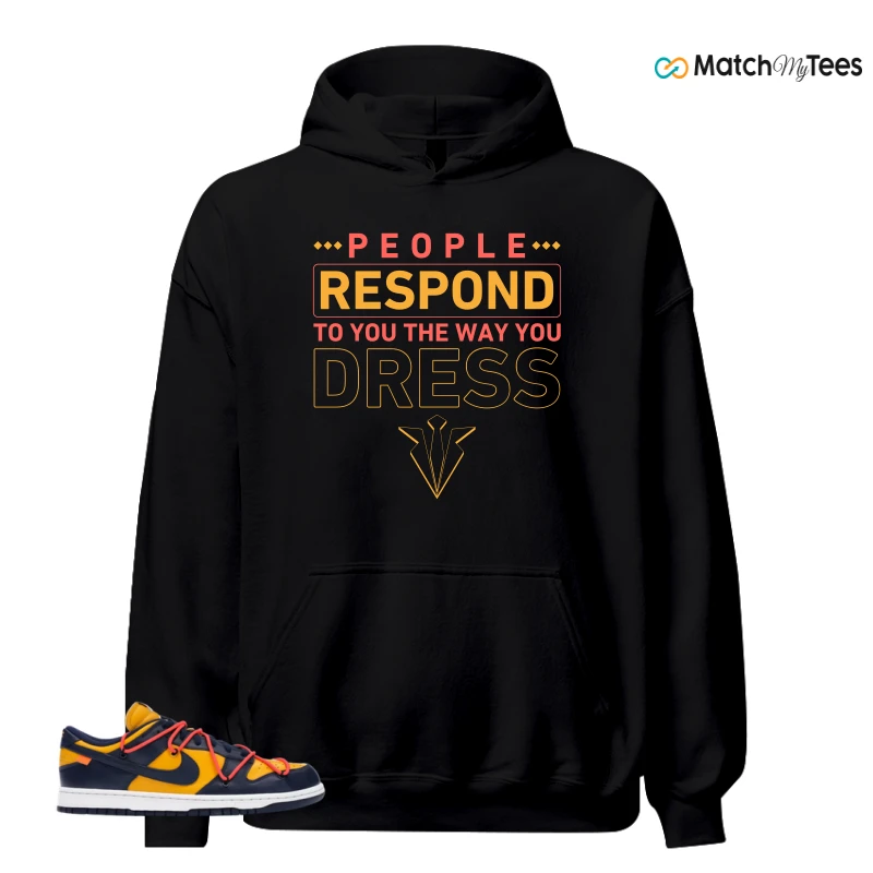 NIKE DUNK LOW OFF-WHITE UNIVERSITY GOLD SNEAKER Matching Tees hoodie