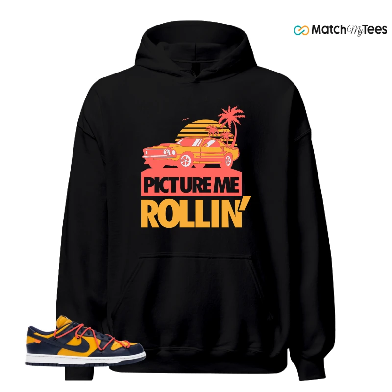 NIKE DUNK LOW OFF-WHITE UNIVERSITY GOLD SNEAKER Matching Tees hoodie