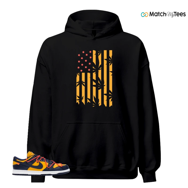 NIKE DUNK LOW OFF-WHITE UNIVERSITY GOLD SNEAKER Matching Tees hoodie