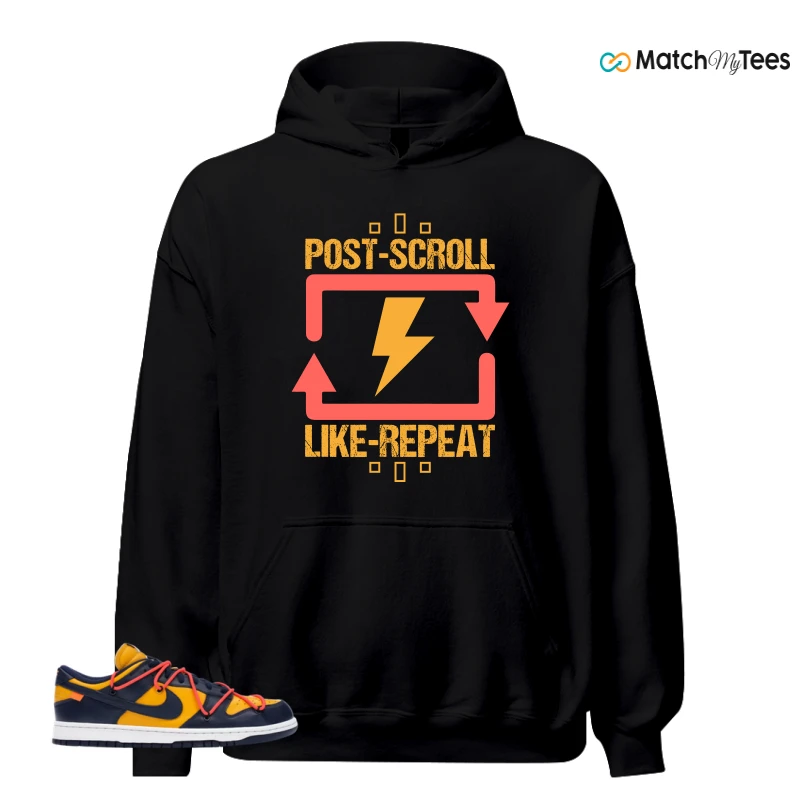 NIKE DUNK LOW OFF-WHITE UNIVERSITY GOLD SNEAKER Matching Tees hoodie