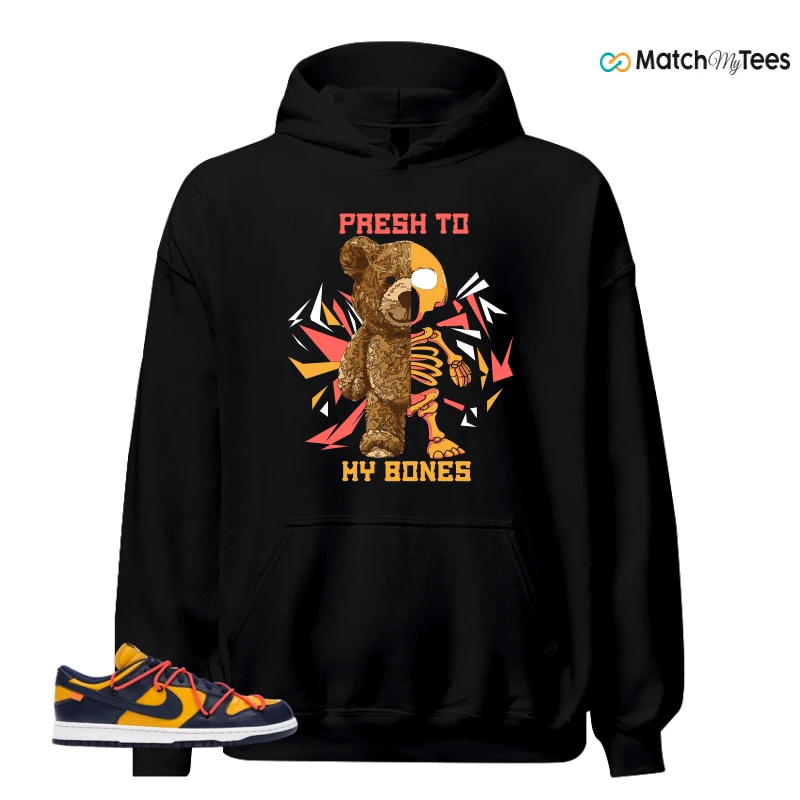 NIKE DUNK LOW OFF-WHITE UNIVERSITY GOLD SNEAKER Matching Tees hoodie