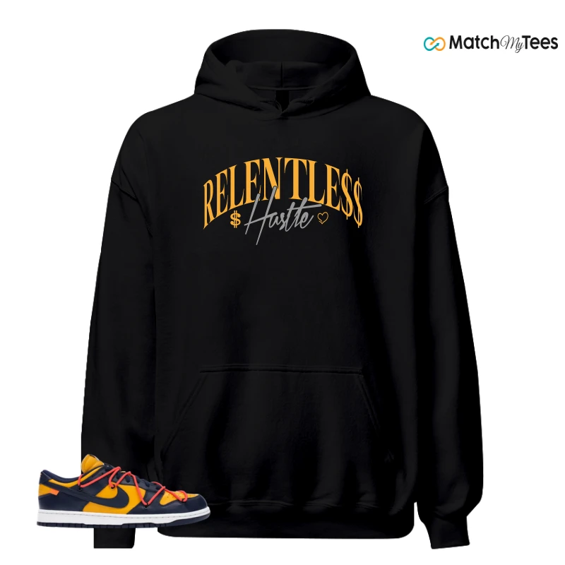 NIKE DUNK LOW OFF-WHITE UNIVERSITY GOLD SNEAKER Matching Tees hoodie