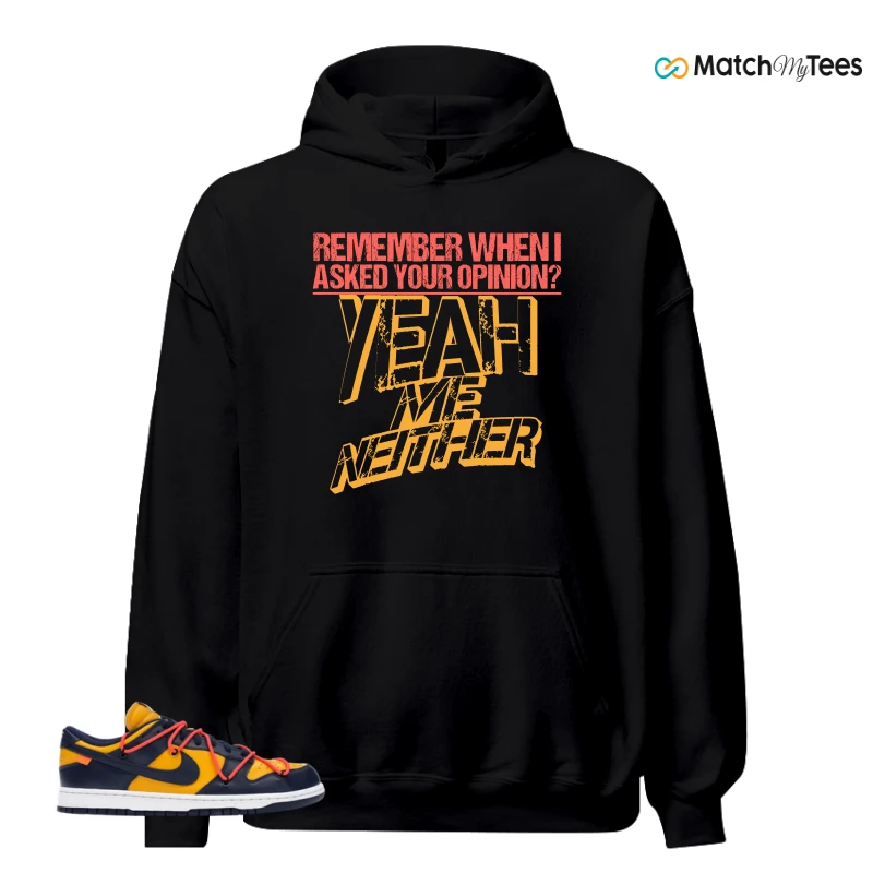 NIKE DUNK LOW OFF-WHITE UNIVERSITY GOLD SNEAKER Matching Tees hoodie