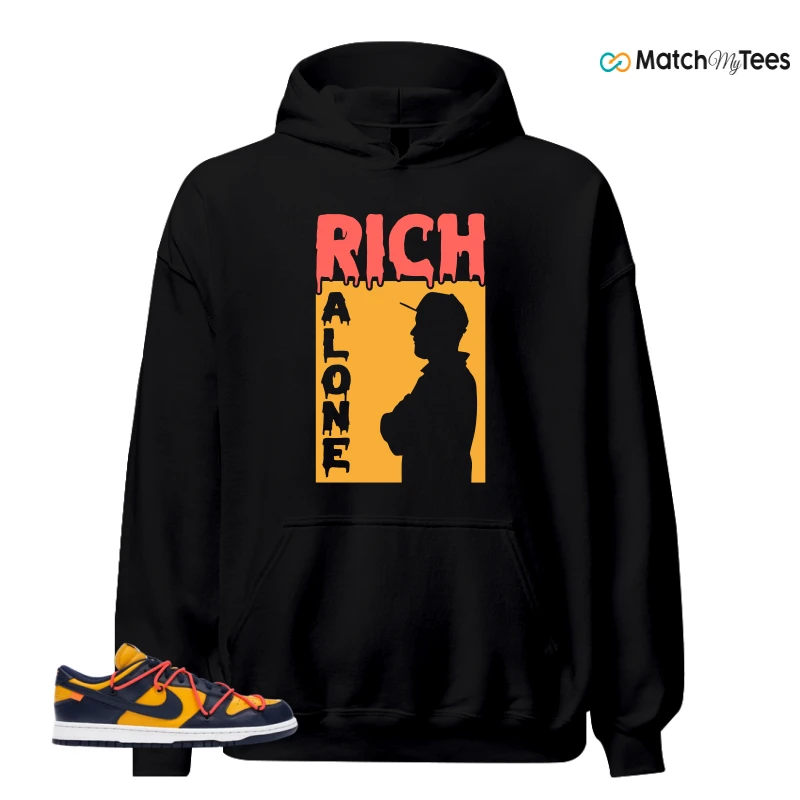 NIKE DUNK LOW OFF-WHITE UNIVERSITY GOLD SNEAKER Matching Tees hoodie