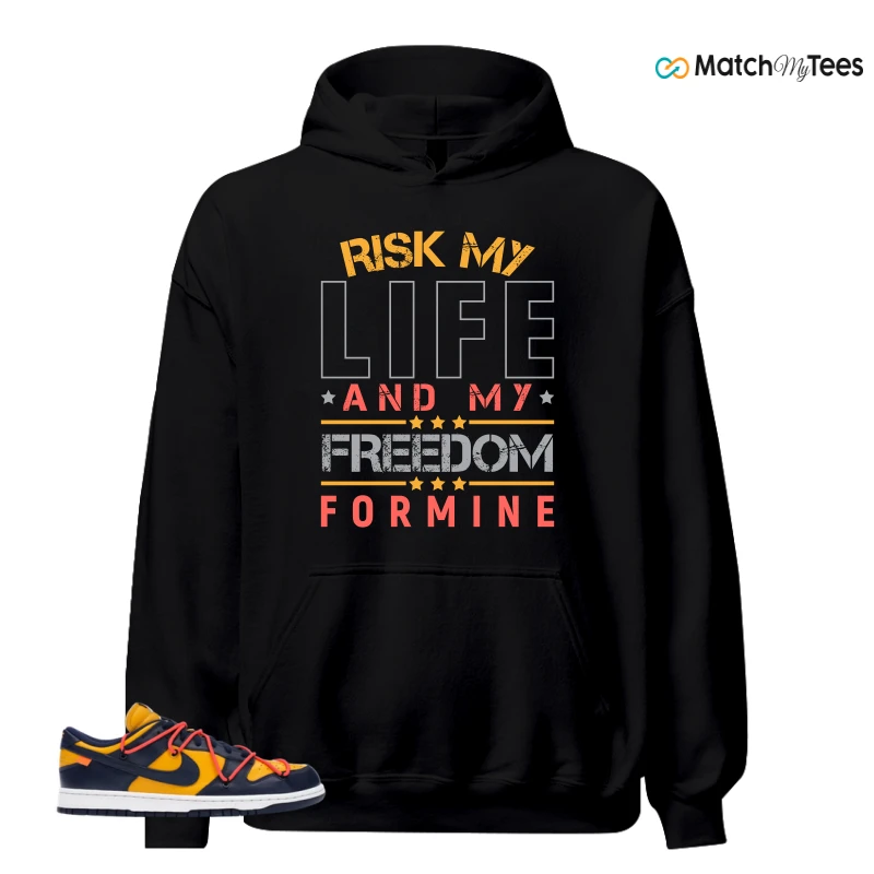 NIKE DUNK LOW OFF-WHITE UNIVERSITY GOLD SNEAKER Matching Tees hoodie