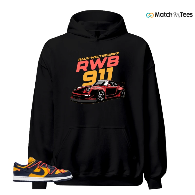 NIKE DUNK LOW OFF-WHITE UNIVERSITY GOLD SNEAKER Matching Tees hoodie