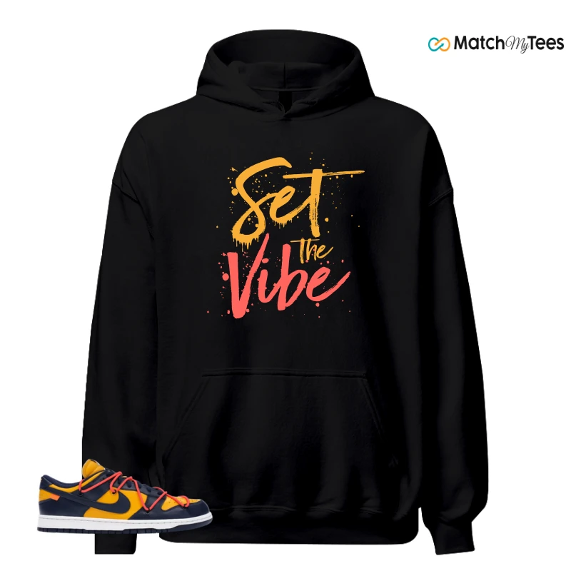NIKE DUNK LOW OFF-WHITE UNIVERSITY GOLD SNEAKER Matching Tees hoodie