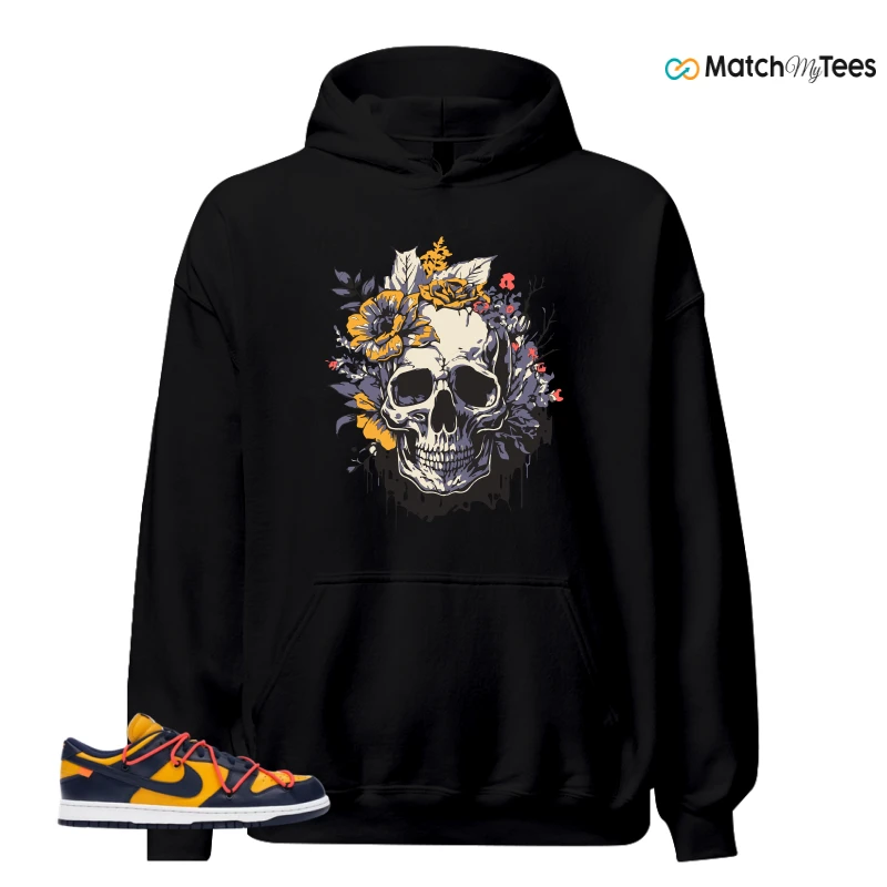 NIKE DUNK LOW OFF-WHITE UNIVERSITY GOLD SNEAKER Matching Tees hoodie