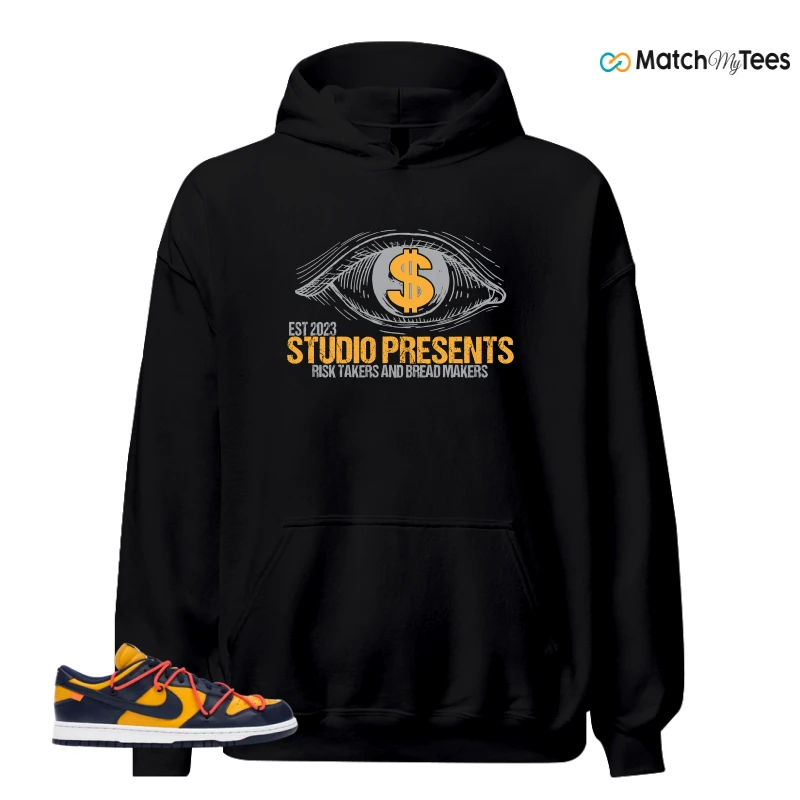 NIKE DUNK LOW OFF-WHITE UNIVERSITY GOLD SNEAKER Matching Tees hoodie