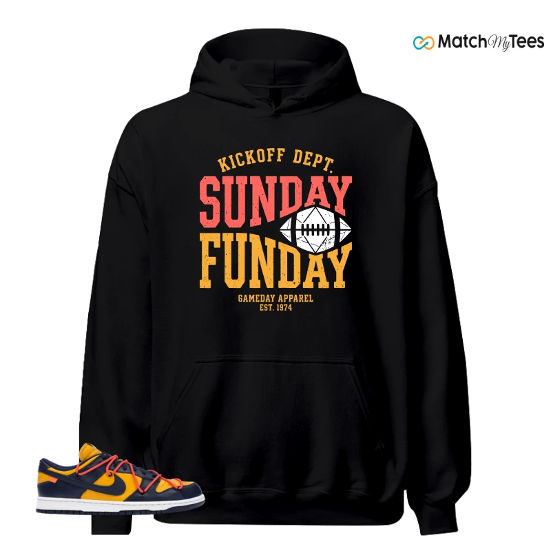 NIKE DUNK LOW OFF-WHITE UNIVERSITY GOLD SNEAKER Matching Tees hoodie