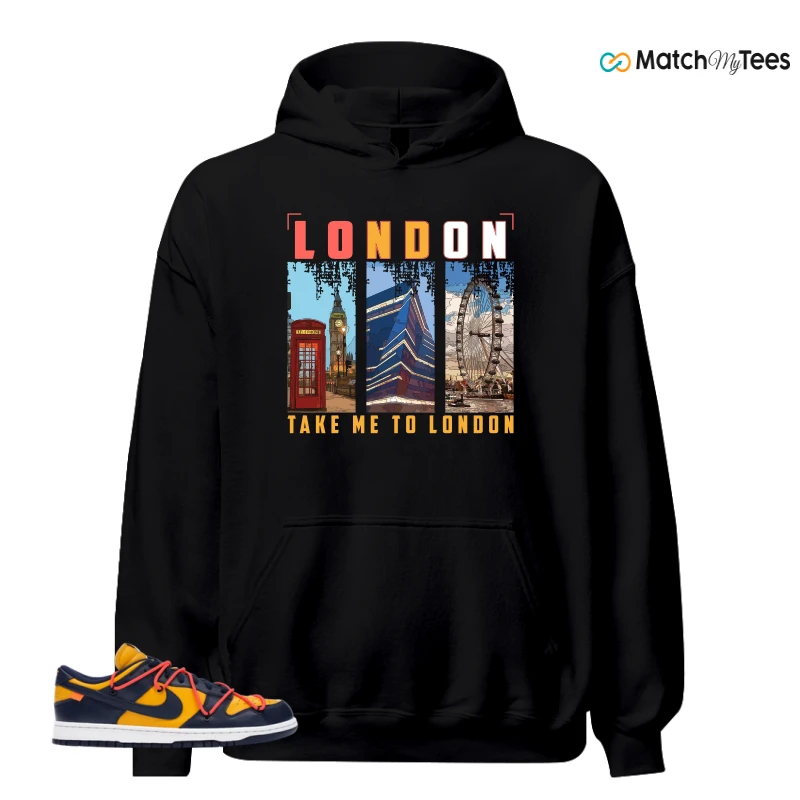 NIKE DUNK LOW OFF-WHITE UNIVERSITY GOLD SNEAKER Matching Tees hoodie