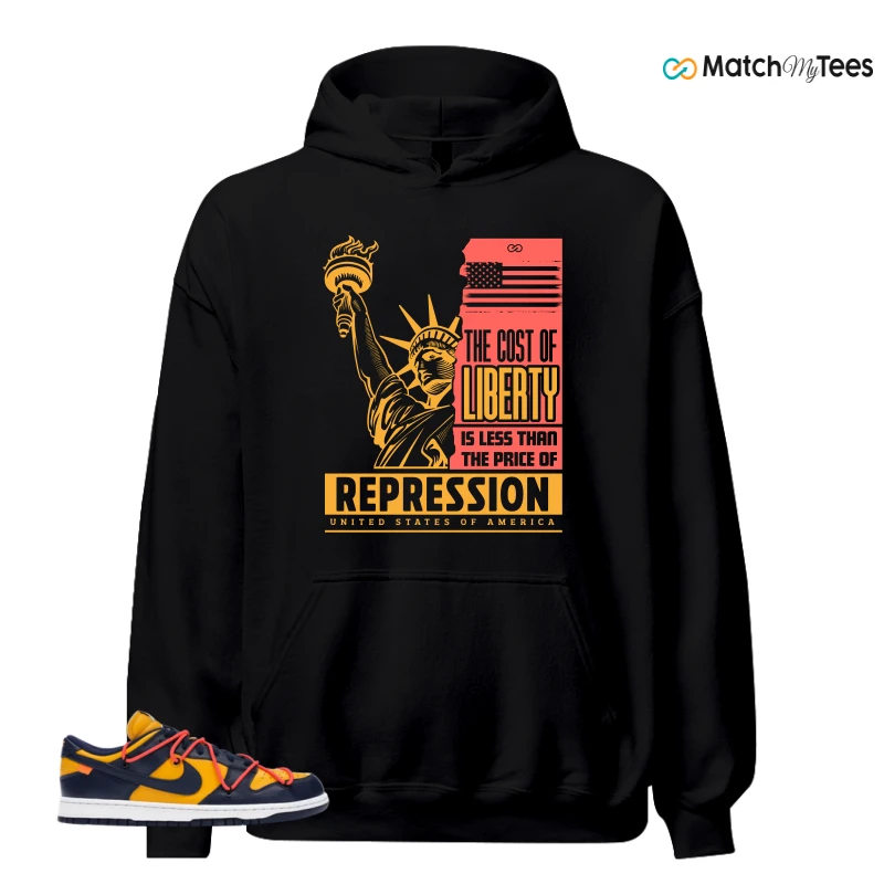 NIKE DUNK LOW OFF-WHITE UNIVERSITY GOLD SNEAKER Matching Tees hoodie