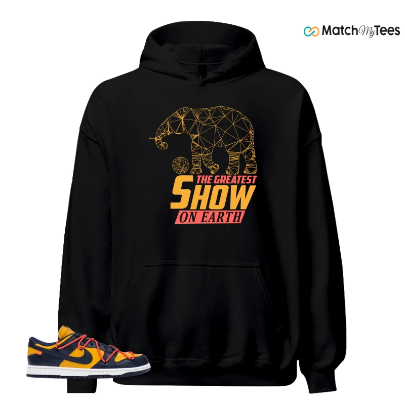 NIKE DUNK LOW OFF-WHITE UNIVERSITY GOLD SNEAKER Matching Tees hoodie