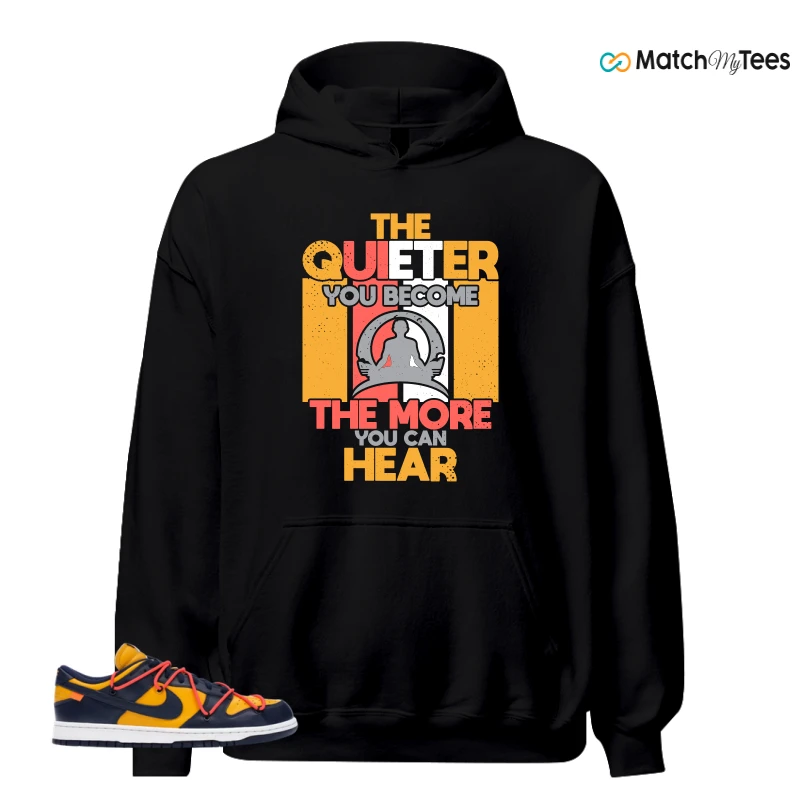 NIKE DUNK LOW OFF-WHITE UNIVERSITY GOLD SNEAKER Matching Tees hoodie