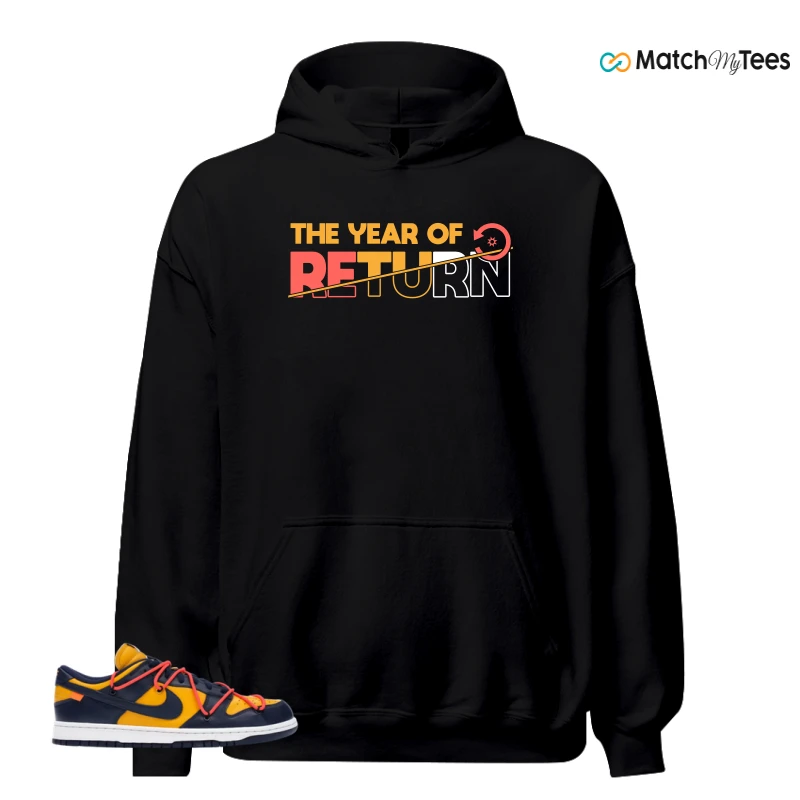 NIKE DUNK LOW OFF-WHITE UNIVERSITY GOLD SNEAKER Matching Tees hoodie
