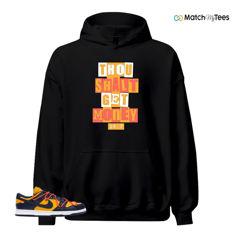 NIKE DUNK LOW OFF-WHITE UNIVERSITY GOLD SNEAKER Matching Tees hoodie