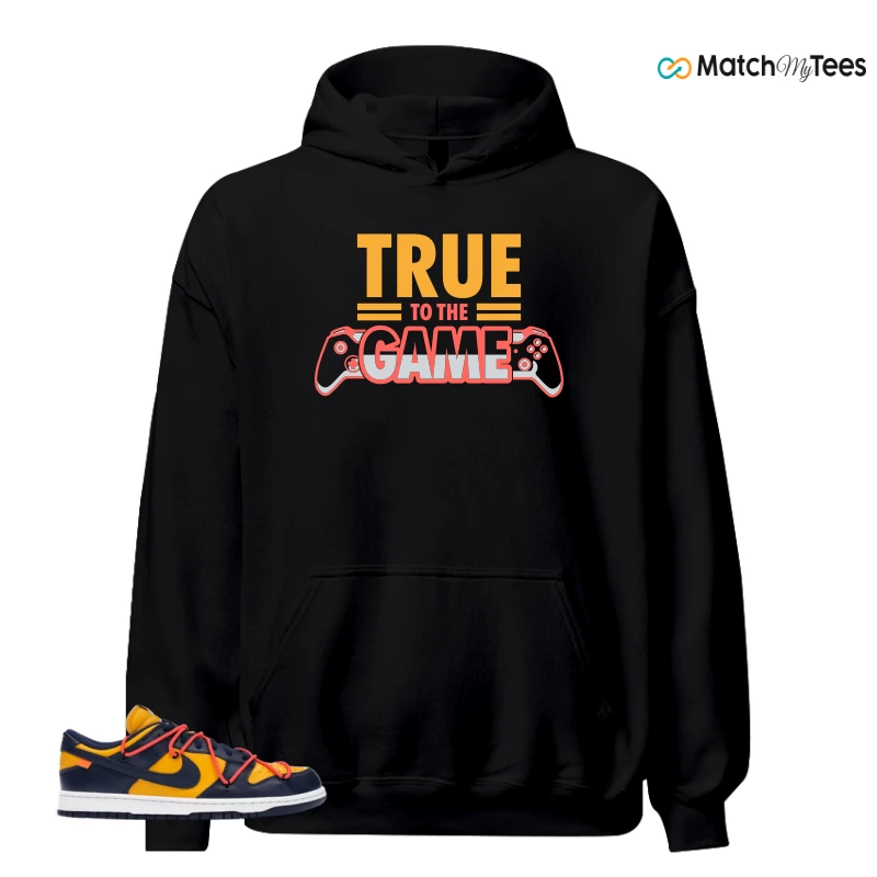 NIKE DUNK LOW OFF-WHITE UNIVERSITY GOLD SNEAKER Matching Tees hoodie