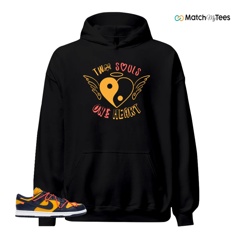 NIKE DUNK LOW OFF-WHITE UNIVERSITY GOLD SNEAKER Matching Tees hoodie