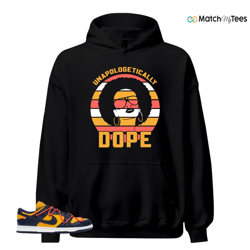 NIKE DUNK LOW OFF-WHITE UNIVERSITY GOLD SNEAKER Matching Tees hoodie