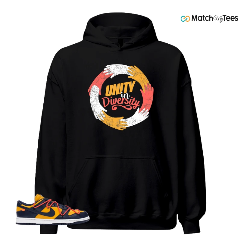 NIKE DUNK LOW OFF-WHITE UNIVERSITY GOLD SNEAKER Matching Tees hoodie