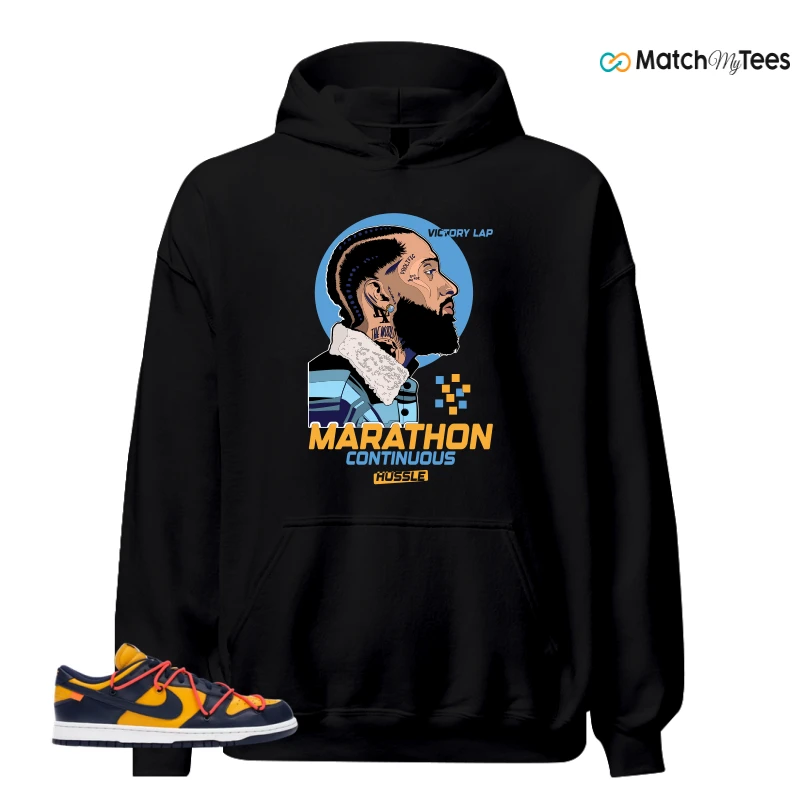 NIKE DUNK LOW OFF-WHITE UNIVERSITY GOLD SNEAKER Matching Tees hoodie