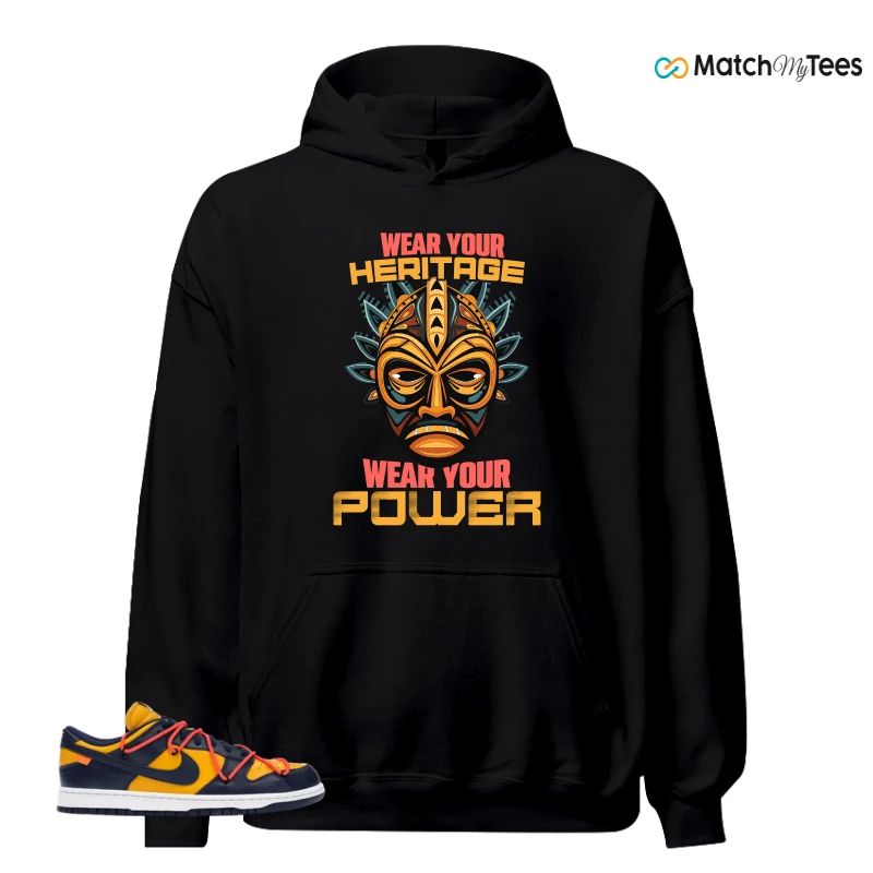 NIKE DUNK LOW OFF-WHITE UNIVERSITY GOLD SNEAKER Matching Tees hoodie