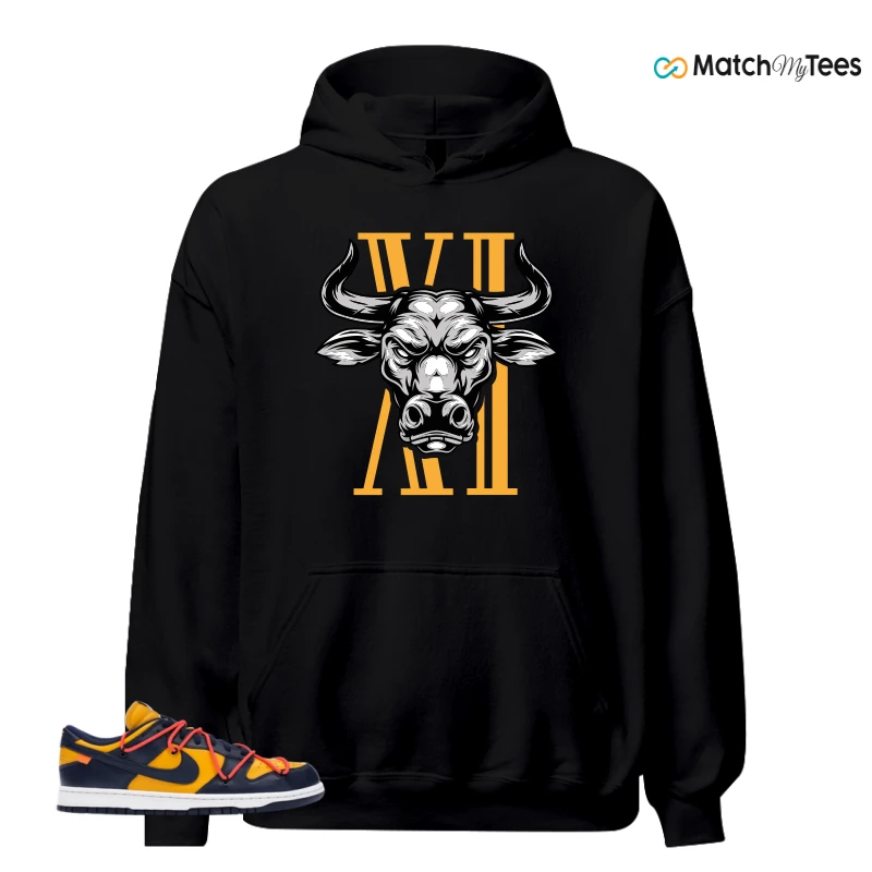 NIKE DUNK LOW OFF-WHITE UNIVERSITY GOLD SNEAKER Matching Tees hoodie