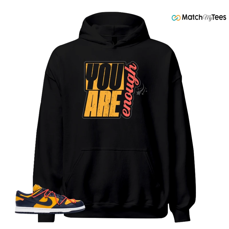 NIKE DUNK LOW OFF-WHITE UNIVERSITY GOLD SNEAKER Matching Tees hoodie