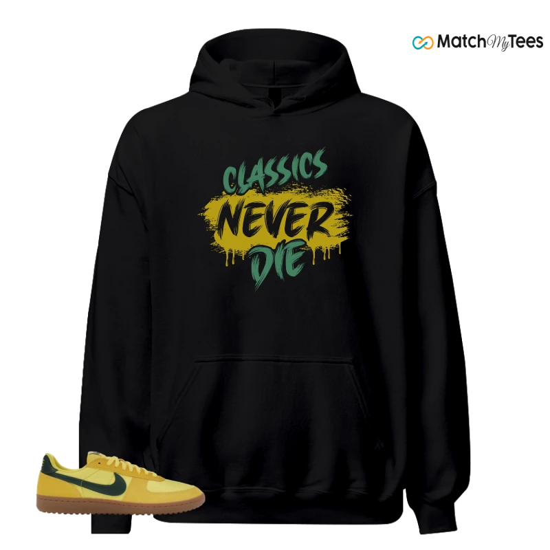 NIKE FIELD GENERAL 82 CHROME YELLOW FIR SNEAKER Matching Tees hoodie