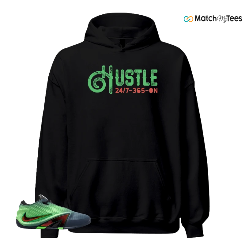 NIKE JA 4 NIGHTMARE SNEAKER/OBSIDIAN/MULTI-COLOR/BLACK/VOLTAGE GREEN/METALLIC SILVER matching Hoodie
