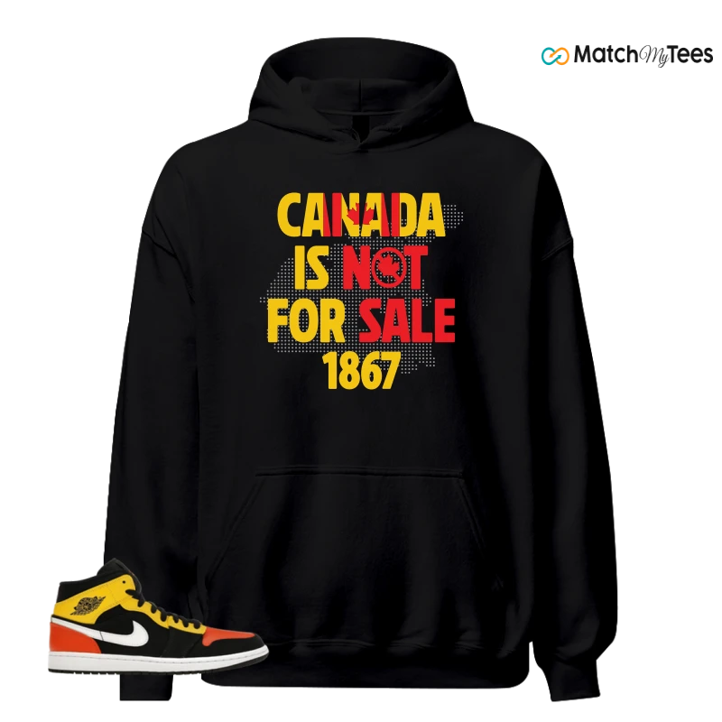 NIKE JORDAN 1 MID BLACK AMARILLO ORANGE SNEAKER Matching Tees hoodie