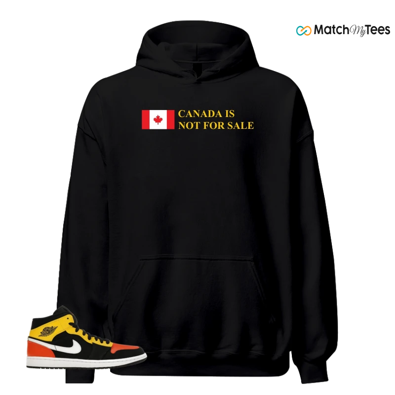 NIKE JORDAN 1 MID BLACK AMARILLO ORANGE SNEAKER Matching Tees hoodie