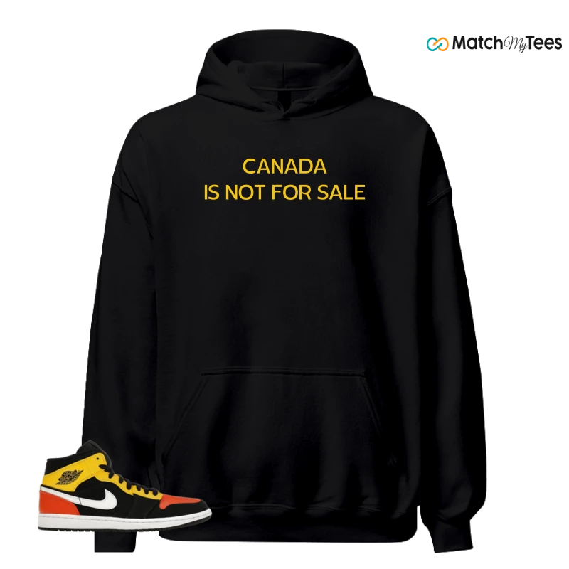 NIKE JORDAN 1 MID BLACK AMARILLO ORANGE SNEAKER Matching Tees hoodie