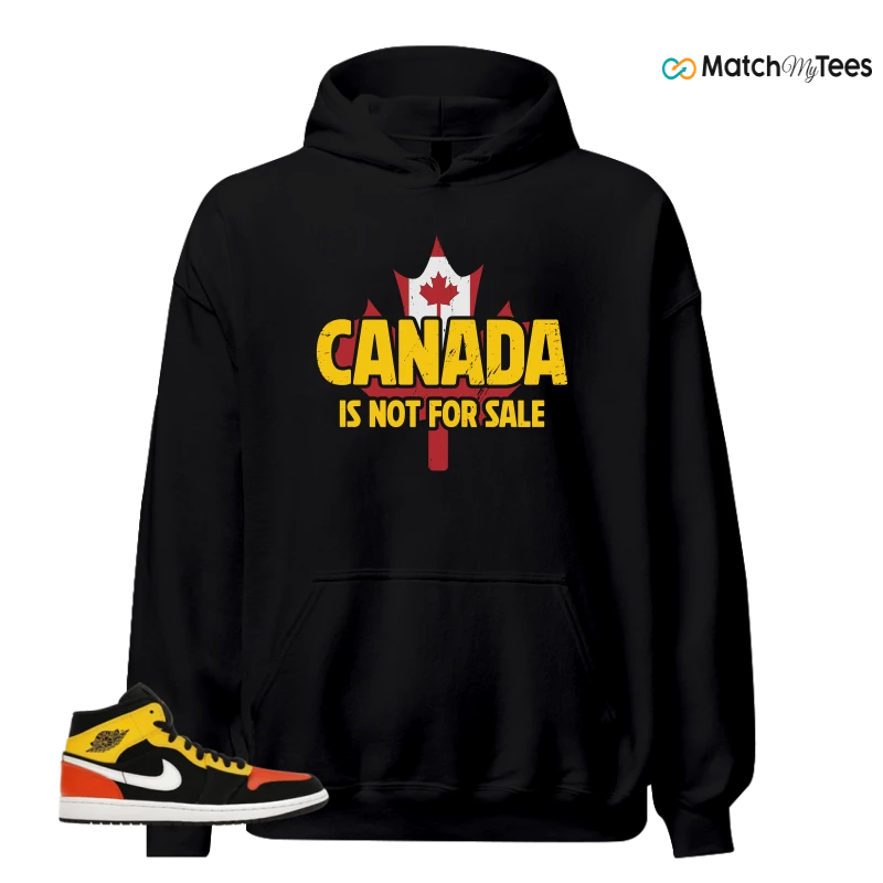 NIKE JORDAN 1 MID BLACK AMARILLO ORANGE SNEAKER Matching Tees hoodie