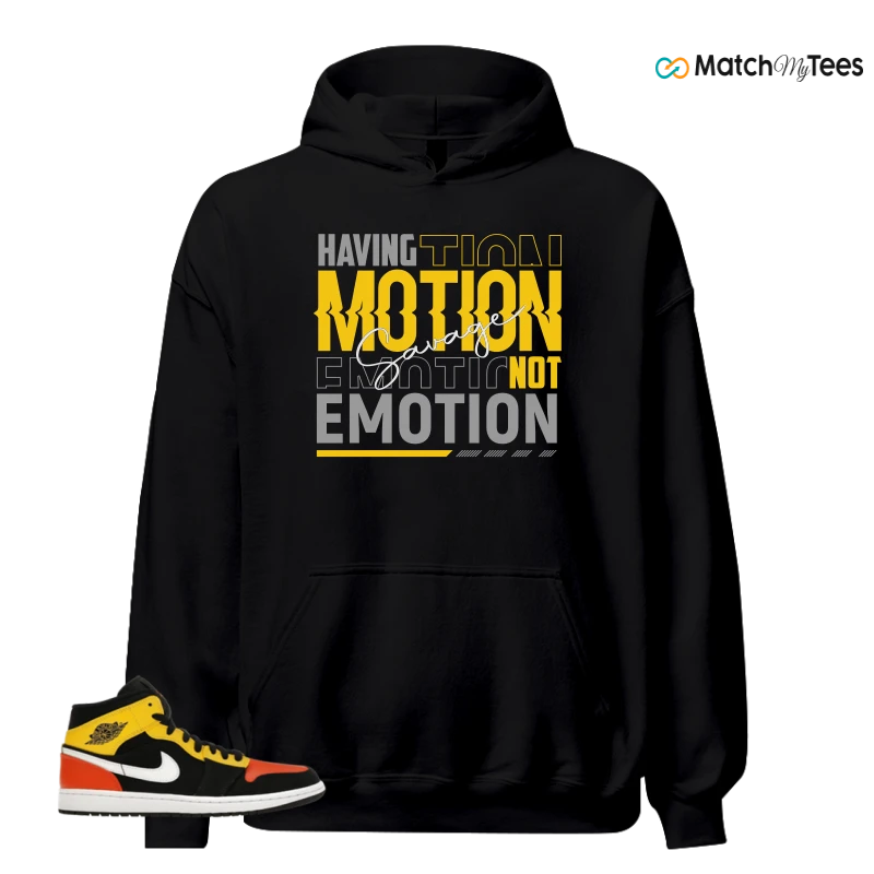 NIKE JORDAN 1 MID BLACK AMARILLO ORANGE SNEAKER Matching Tees hoodie