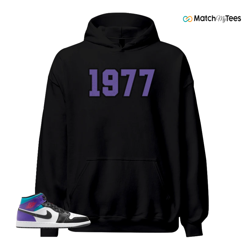 NIKE JORDAN 1 MID GRAPE SNEAKER Matching Tees hoodie