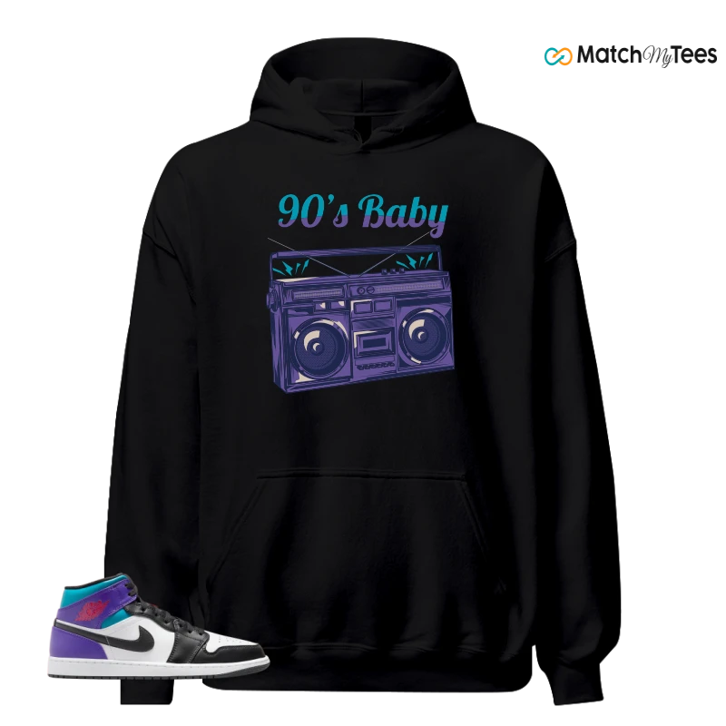 NIKE JORDAN 1 MID GRAPE SNEAKER Matching Tees hoodie