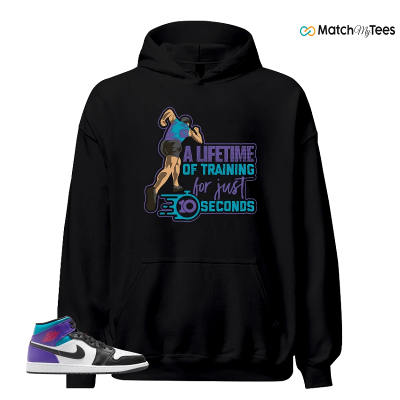 NIKE JORDAN 1 MID GRAPE SNEAKER Matching Tees hoodie